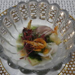 ビストロ ダイア - 筍と貝のマリニエール（白ワイン蒸し） アオサ海苔の香り