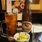 餃子 山女 - 烏龍茶とビール