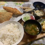 食事処 たけ - アジフライセット定食 950円