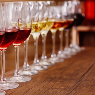 14 types of glass wine all for 480 yen♪