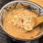 手打ち蕎麦 太古福 - 〆のチーズリゾット
