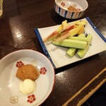 金町製麺 - 葉生姜とキュウリ味噌マヨ添え　400円