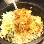 ブラッスリー　楽や - 「じゃこと野沢菜の石焼ビビンバ」②