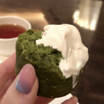 ザ・テラス - 抹茶スコーンにクレミアをディップしてみました