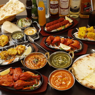 コスパ抜群☆多彩なインド料理が楽しめる【飲み放題付きコース】