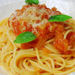 Chef Nishi's self-confident work! Spaghetti with ripe tomatoes