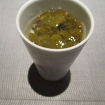 レストラン ラ フィネス - アヴァン・デセール（梅コンポート、いすみ産ブルーベリー、新生姜）