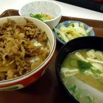 すき家 - おろしポン酢牛丼ミニ+おしんこセット