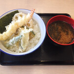 Tendon Tempura Hompo Santen - ３９天丼、焼バラ海苔みそ汁