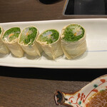 接方来 - 京水菜と海老の湯葉巻き