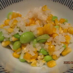 鳥茂 - トウモロコシと枝豆の混ぜご飯