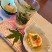 四季彩鉄板くさの - 前菜盛り！左上・ピオーネのみぞれ和えとか、珍しい！！