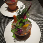 レストラン バカール - 植木鉢  ～有機野菜と能登産ズワイ蟹と蟹味噌のバーニャカウダ～2