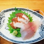 季節料理 すい舎 - 地魚お刺身(カンパチ、タコ)