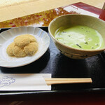 五十鈴川カフェ - 生わらび餅と冷やし抹茶