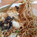 はじめ食堂 - あんかけ焼そば(オイスターソース)まぜ後