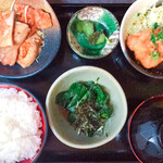 Nishiazabu Nihon Ryouririkyuu - 若鶏の唐揚ネギソースと生姜焼