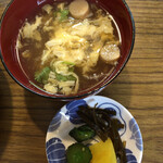 大正庵 - 玉子とじなお吸い物も、普通でいいかな？