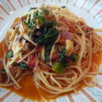 ル・ヴァンティ - ベーコンとほうれん草とキノコのスパゲティ