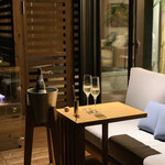 ふふ 河口湖 - テラスで泡と暖炉