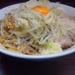 ラーメン二郎 - 2012/06/30　大ラーメン　汁なし　粉チーズ　ヤサイ　ニンニク