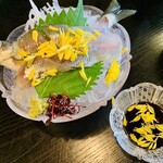 柿の葉ずし 平宗 - 鮎元気過ぎ　菊を散らしました　鮎会席