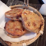 手打ちそば八轟 - 蓮の肉はさみ揚げ