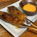 焼き鳥 まる - お月見つくね
      宮崎県銘柄鶏 さつま純然鶏