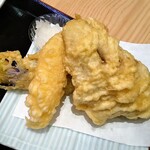 回転寿司 すし丸 ゆめタウン広島店 - 秋の味覚御膳の天ぷらは海老、鯖、茄子