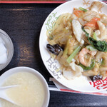 Nangokutei - ■五目焼きそばセット　¥850税込
                        ※スープ、杏仁豆腐orチャーハン付