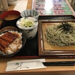 Nama Hommaguro Hegisoba Robatayaki Uozen - ミニ鰻丼＆へぎそば定食