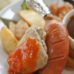 上野精養軒 本店レストラン - 骨付きソーセージとポークソテーも美味しい～