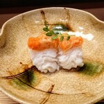 すし処 みや古分店 - 鱧の油霜、自家製このこ、木の芽