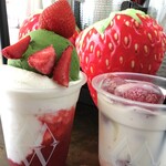 SHIRAYUKI - 2020年7月 いちごミルク＆イチゴとミルク 苺たっぷりパフェドリンク