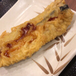 丸亀製麺 - さんま天ぷら。だし醤油をかけて食べました！
