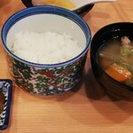 吾愛人 - ご飯と薩摩汁、肉味噌