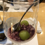 味乃しゅうか - シャインマスカットと梨、葡萄ソースがけ