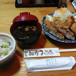 かつ義 - 「アジフライ＆ひれカツ定食」