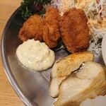 Izakaya Hanahana - 魚ランチ カキフライ、サバ塩焼き