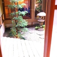 祇園 さゝ木 - 中庭があって、その向こうに個室があります