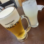 Teppan Dya Ya - 生ビール、カルピスソーダ