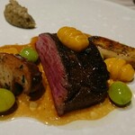 SUGALABO - 鹿児島産薩摩牛（はらみ）　セップ茸　焼き茄子　新銀杏