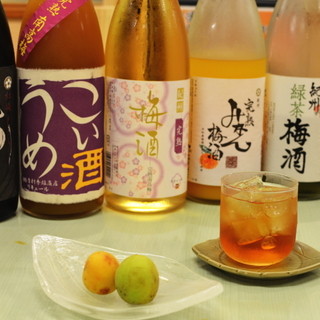 We have a wide selection of fruit wine and plum wine from Wakayama♪ Jabara sake is also recommended.