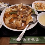 豫園飯店 - 上海風豆腐のオイスターソース煮+お食事セット