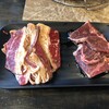 Shichirin Yakiniku Anan - 牛カルビ・ハラミセットの肉