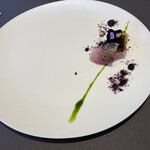 プレゼンテ スギ - イサキにナスパウダーミョウガソース