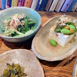 Souan - 変わり冷奴、青菜の和え物