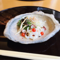 名古屋 なだ万 名古屋東急ホテル店 - 平茸と鮹のトマトジュレ　マイクロトマトが可愛い♡