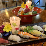 Yoshitomo Sushi - ランチセット ＆ 花束ちらしセット