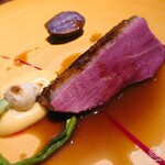 ミザンセーヌ - 黄色もジャガイモのピューレ。紫も揚げたジャガイモでホクホク～！